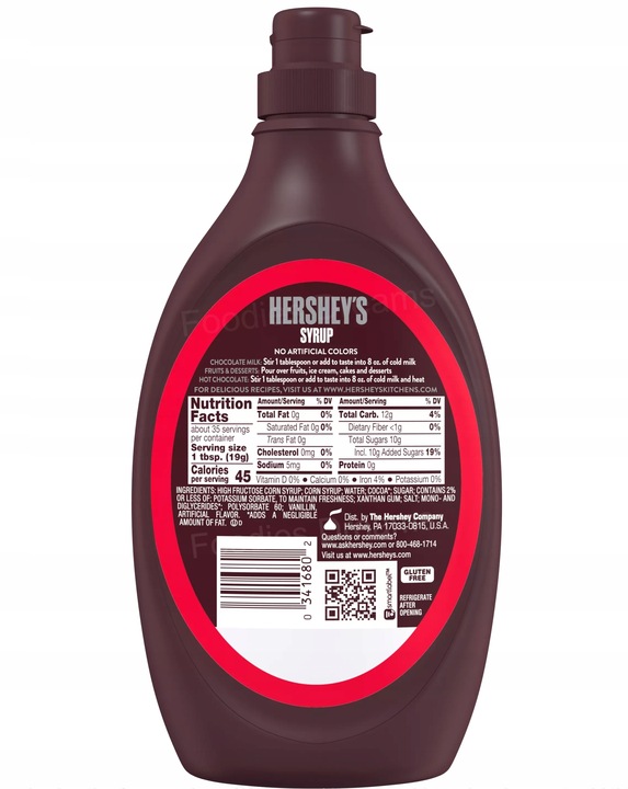 Sos Polewa do lodów Czekoladowa Hershey's Chocolate Syrup 680g USA