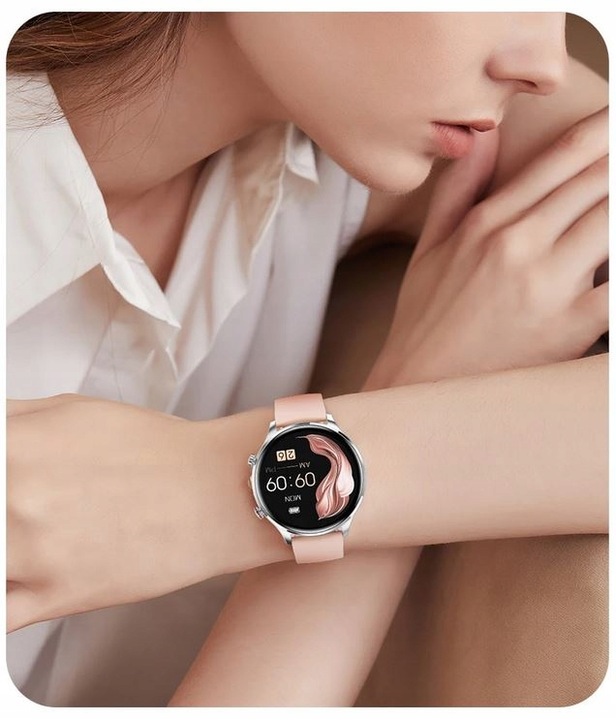 Zegarek Damski Smartwatch z Funkcją Rozmowy Menu PL + 2 PASKI + SŁUCHAWKI