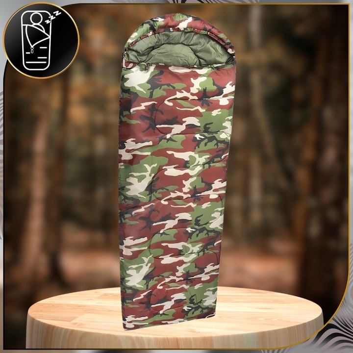 Śpiwór zimowy dziecięcy turystyczny puchowy wojskowy dla dziecka ultralekki