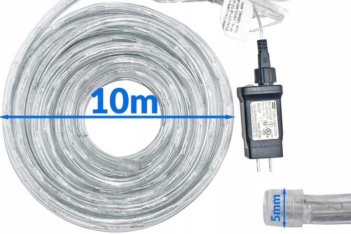 WĄŻ LED LAMPKI ZEWNĘTRZNE CHOINKOWE FLASH TRYBY TIMER CIEPŁE IP67 10m 230V