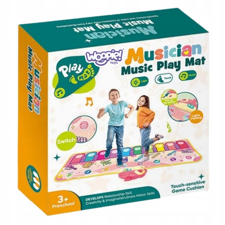 MATA MUZYCZNA TAŃCZENIA DZIECI INTERAKTYWNA PIANINKO NAGRYWA 1,1 m WOOPIE