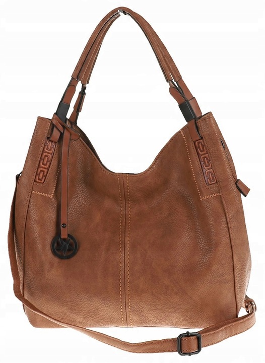 Tommasini Torebka Damska Listonoszka Duża Torba Shopper Worek 2692 Brązowa