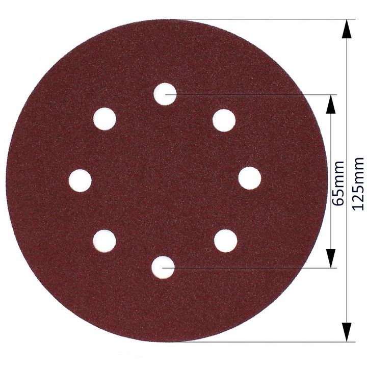 KRĄŻKI ŚCIERNE NA RZEP DO SZLIFIERKI OSCYLACYJNEJ MIMOŚRODOWEJ OTWORY 125MM