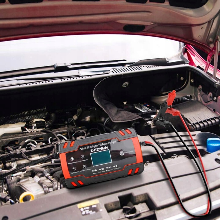 Prostownik Automatyczny Samochodowy Z Funkjcą Naprawy Akumulatora 12 24V