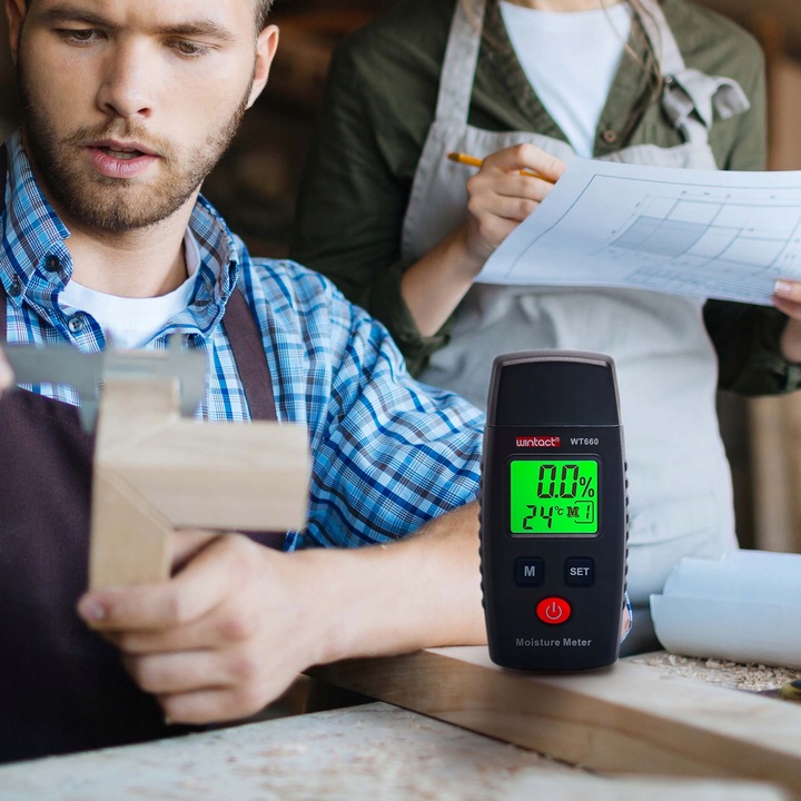 WILGOTNOŚCIOMIERZ MIERNIK WILGOTNOŚĆ DREWNA BETONU CEGŁY GIPSU KOMPAKTOWY