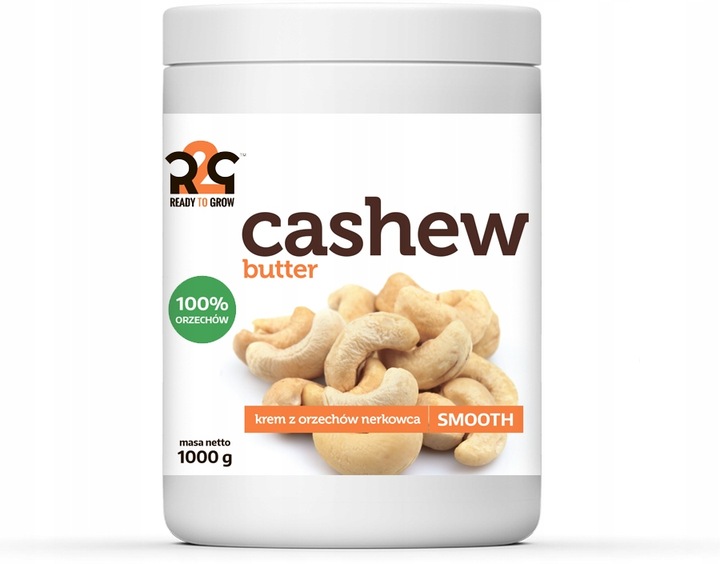 R2G Masło z Orzechów Nerkowca Nerkowiec Cashew 100% Orzechowe Smooth 1kg