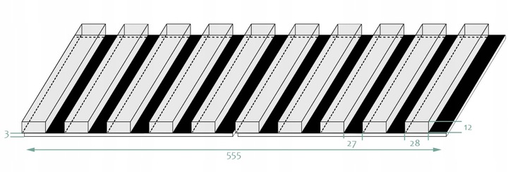 Lamele ścienne na PŁYCIE 55 x 275 cm 3D dąb naturalny, wotan różne kolory