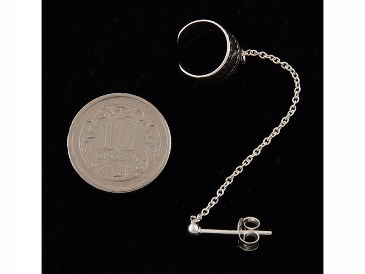 KOLCZYK NAUSZNICA Z ŁAŃCUSZKIEM WZÓR k1307 - 0,7g