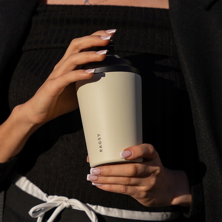 Kubek Termiczny ze stali nierdzewnej BPA FREE Simply Cup 340 ml - Sand