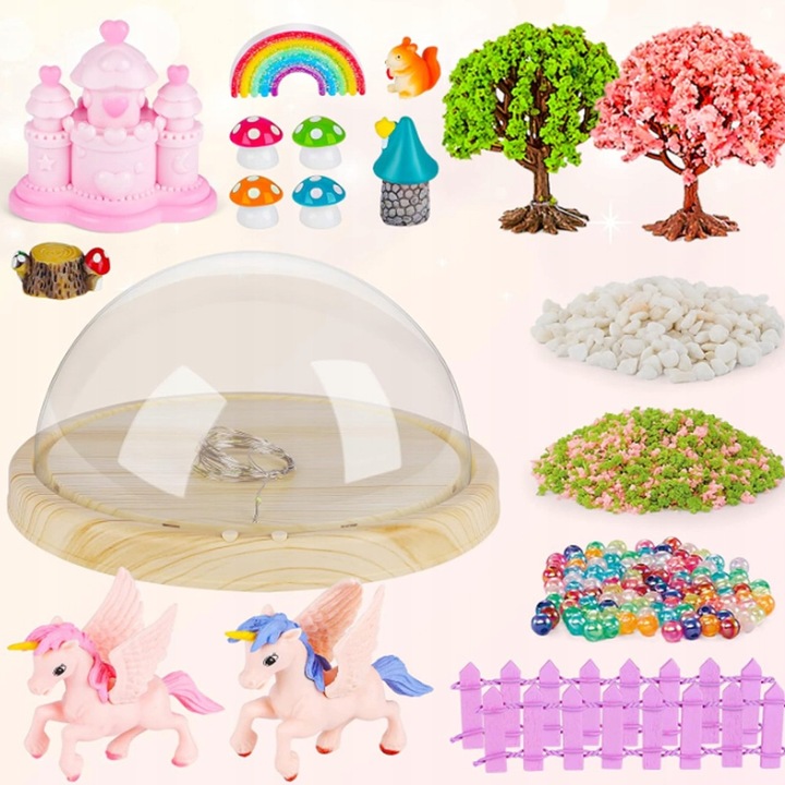 ZESTAW LAMPKA NOCNA Z POZYTYWKĄ DO TWORZENIA JEDNOROŻCÓW DLA DZIEWCZYNEK