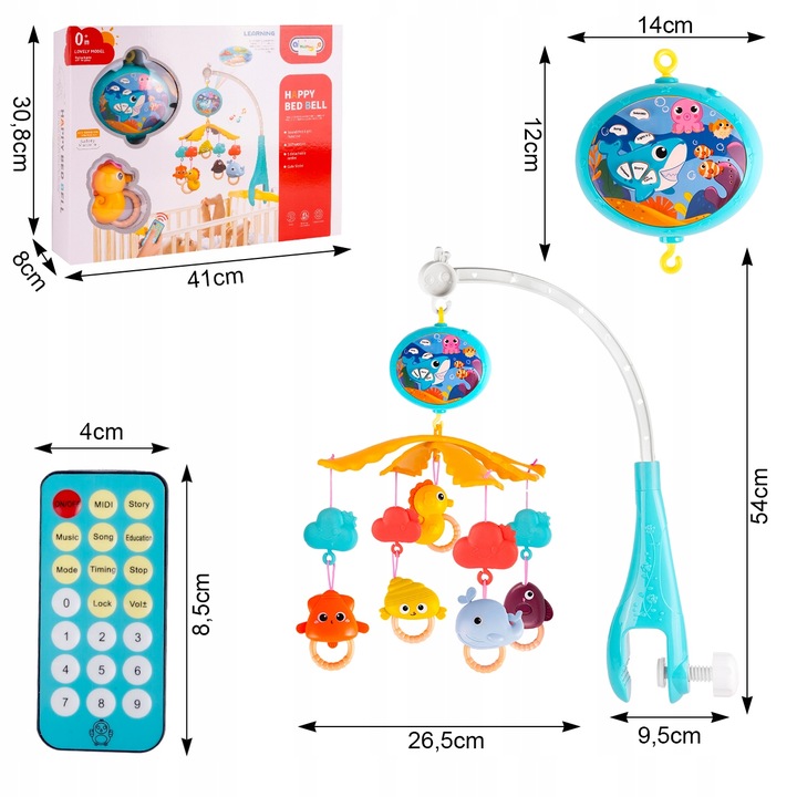 KARUZELA KARUZELKA DO ŁÓŻECZKA Z PROJEKTOREM TIMER POZYTYWKA DLA DZIECKA