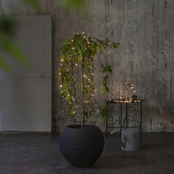 Lampki choinkowe LED 160 diod 11,2m na baterie Timer Białe Ciepłe IP44