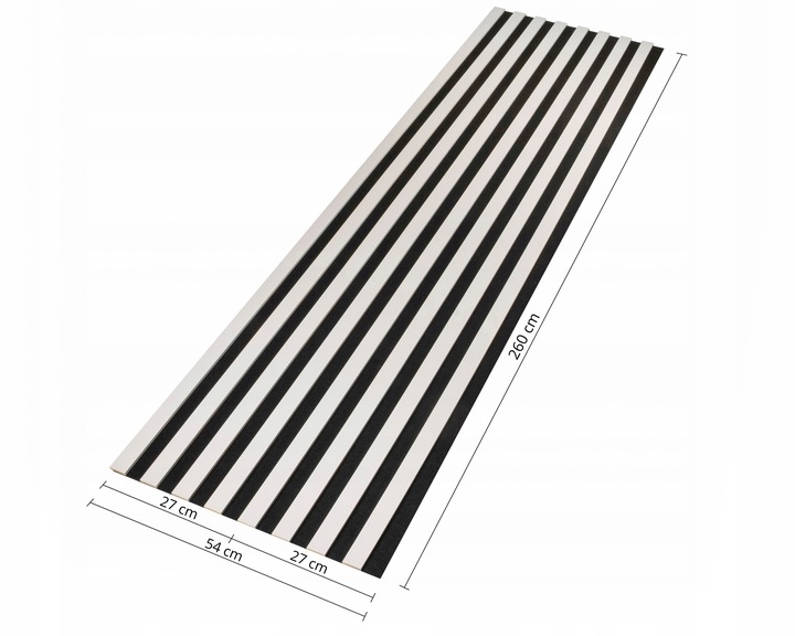 Lamele ścienne 54x260 cm, akustyczne na czarnym filcu - Kaszmir 596