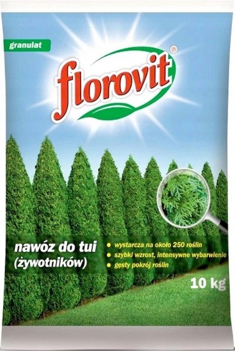 Nawóz do TUI ŻYWOTNIKÓW Florovit tuji iglaków cisów wybarwienie igieł 10kg