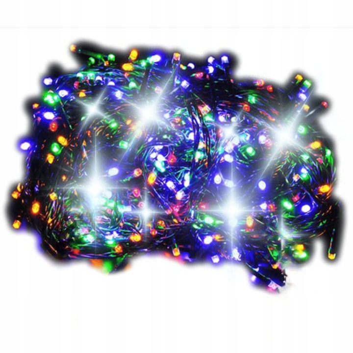 LAMPKI CHOINKOWE 1000 LED ZEWNĘTRZNE STAŁE FLASH GRUBY KABEL KURTYNA MULTI
