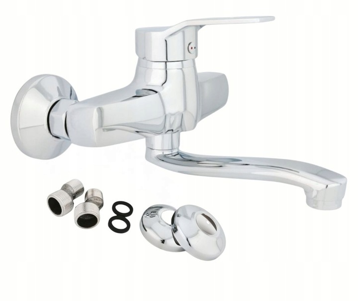 BATERIA UMYWALKOWA ŚCIENNA CHROM SREBRNA KOMPLET