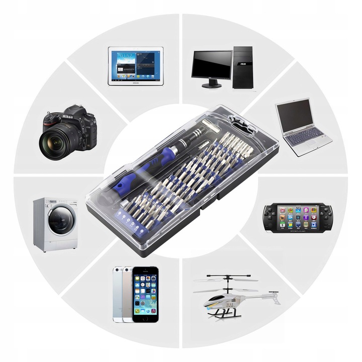 ZESTAW WKRĘTAKÓW ŚRUBOKRĘTÓW BITÓW PRECYZYJNE 75 ELEMENTÓW W ETUI