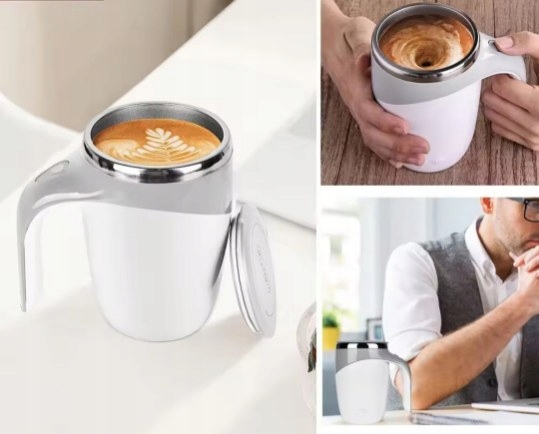 AUTOMATYCZNY KUBEK TERMICZNY 380 ML MAGNETYCZNE MIESZADŁO USB DLA KAWOSZY