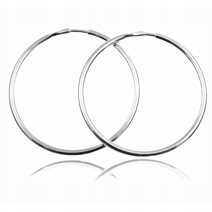 KLASYCZNE SREBRNE KOLCZYKI DUŻE GŁADKIE KOŁA KÓŁKA 1.5MM 3CM SREBRO 925