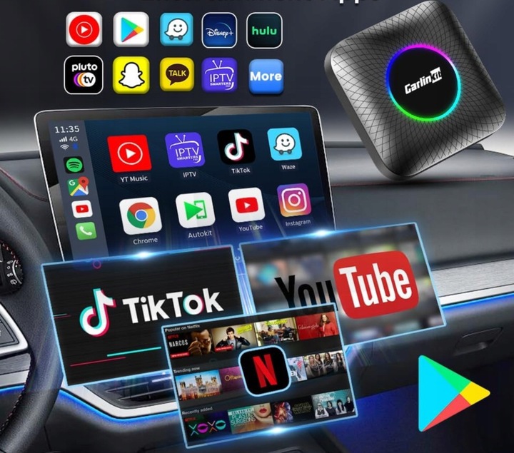 CARLINKIT TBOX AMBIENT RGB 8/128 GB APPLE CARPLAY ANDROID AUTO CARLINK SIM