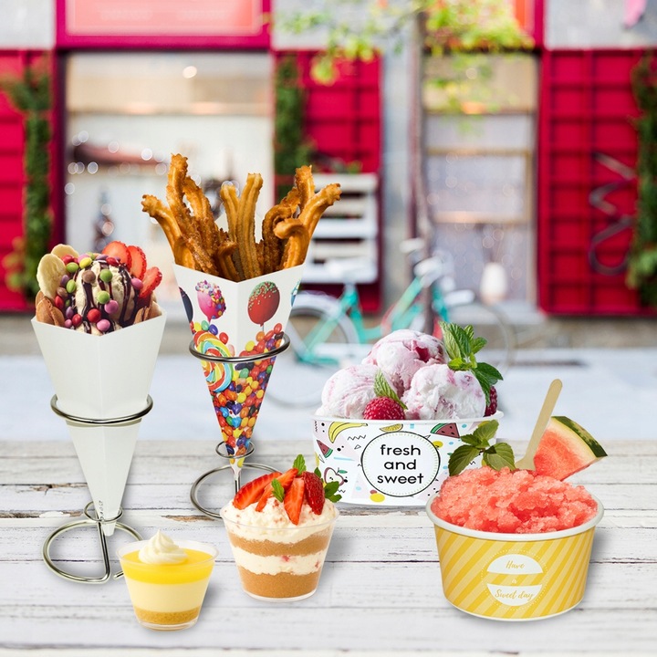 Rożki na Bubble Waffle gofry bąbelkowe Rożek do gofrów 350 ml - 100 sztuk