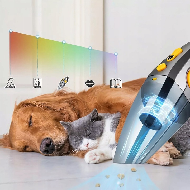 MOCNY ODKURZACZ SAMOCHODOWY RĘCZNY Z FUNKCJĄ PRANIA ZASYSA WODĘ 9.5KPA 120W