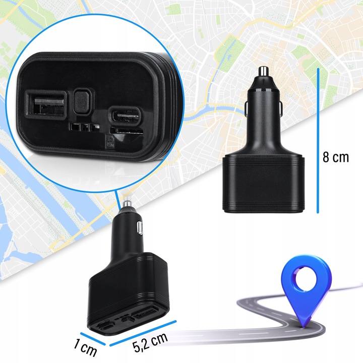 Lokalizator GPS 2G+4G UKRYTY W ŁADOWARCE PODSŁUCH ŚLEDZENIE APLIKACJA MK036