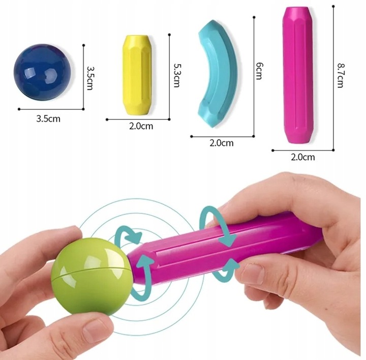 KLOCKI MAGNETYCZNE EDUKACYJNE DUŻE MAGNETIC STICKS XXL ZESTAW