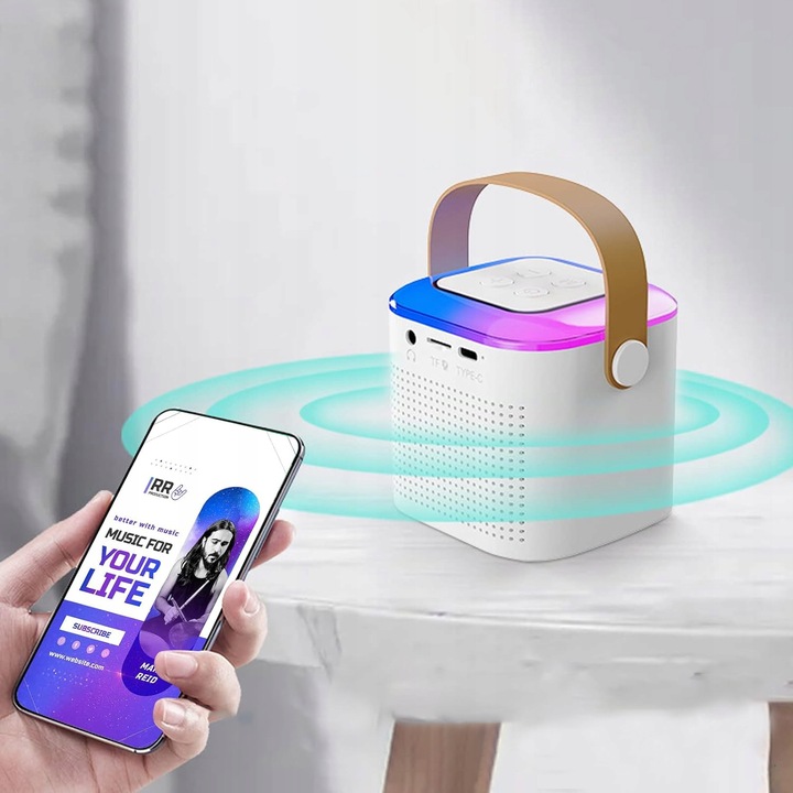 PRZENOŚNY MIKROFON BEZPRZEWODOWY KARAOKE BLUETOOTH DO IMPREZĘ + 2 MIKROFON