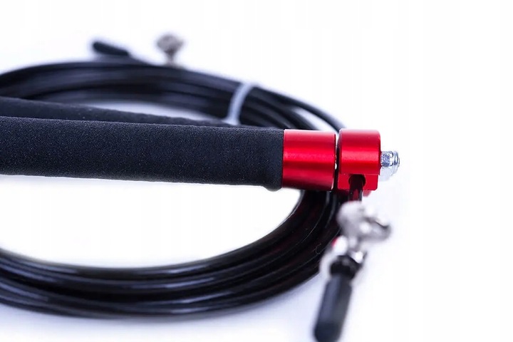 SKAKANKA CZERWONA PROFESJONALNA CROSSTRAINING ALUMINIOWA Z ŁOŻYSKAMI 3M