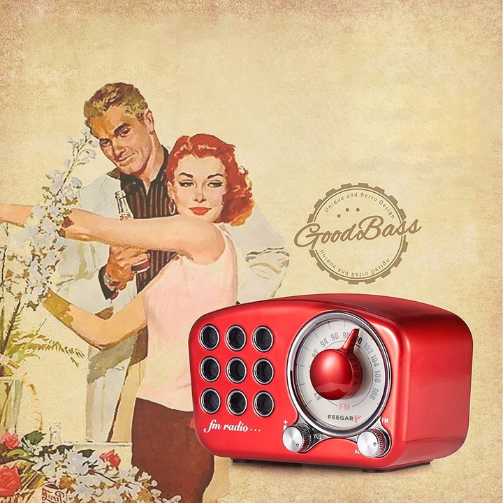 RADIO CZERWONE PRZENOŚNE DLA DZIECI RODZICÓW RETRO