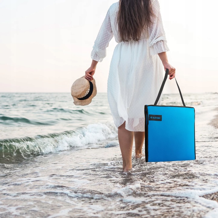 MATA PLAŻOWA Z OPARCIEM REGULOWANY LEŻAK PLAŻOWY SKŁADANY OUTTEC