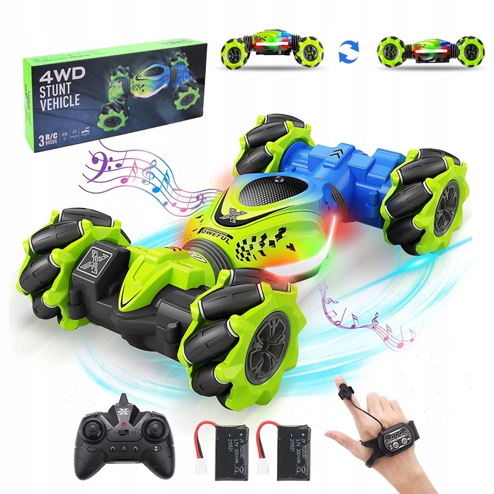 Czujnik gestów RC samochód kaskaderski z lekką muzyką, pilotem Samochody