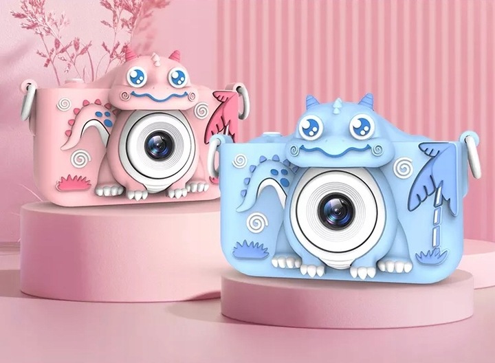 POLARX pl Dino Design: Aparat Dla Dzieci 40MP FHD 1080p Selfie z Dinozaurem