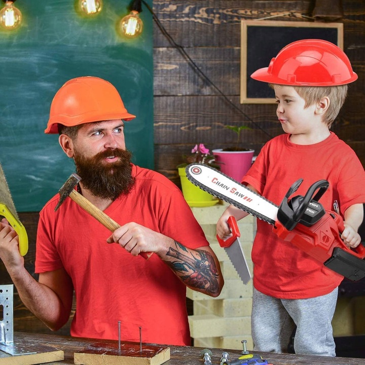 DUŻA PIŁA MOTOROWA SPALINOWA ŁAŃCUCHOWA DLA DZIECI NA BATERIE z DŹWIĘKIEM