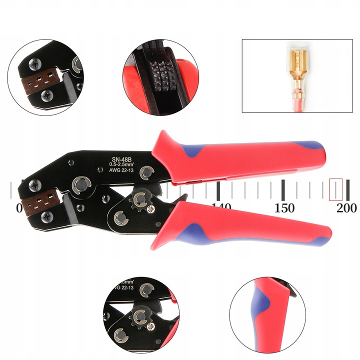 PRASKA ZACISKARKA DO KONEKTORÓW TULEJEK KABLI PRZEWODÓW 1200 SZTUK TULEJEK