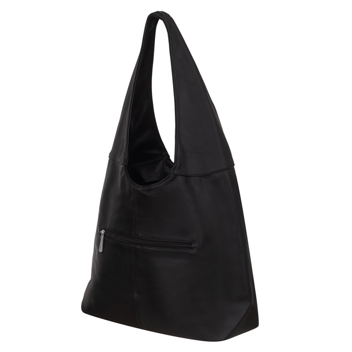 CZARNA TOREBKA DAMSKA WOREK SKÓRZANA TORBA SHOPPER KLASYCZNA TOREBKA SKÓRA