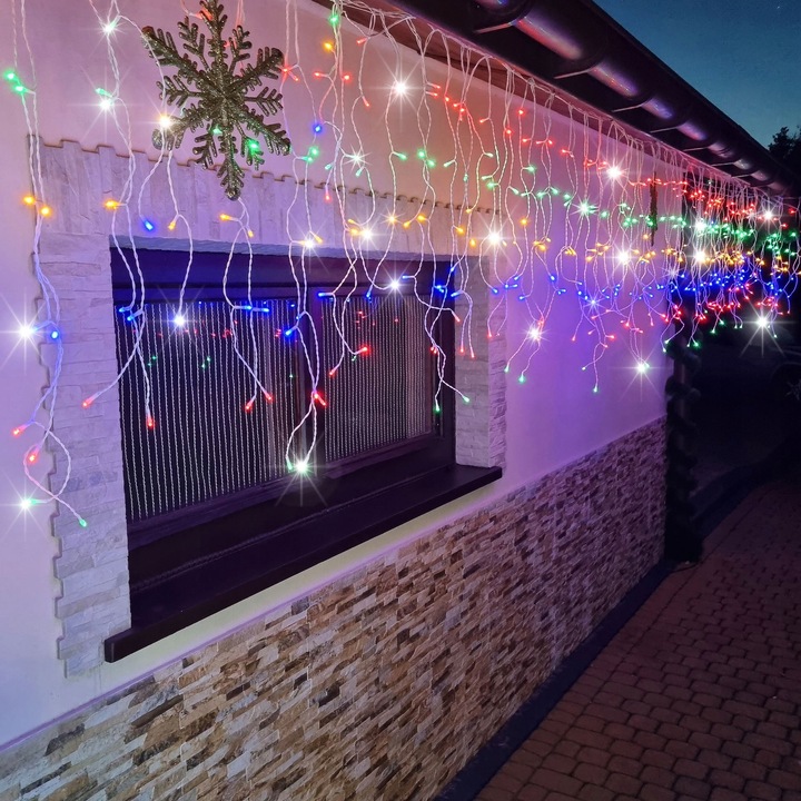 KURTYNA GIRLANDA ŚWIETLNA SOPLE LAMPKI 300LED MULTIKOLOR FLASH OŚWIETLENIE