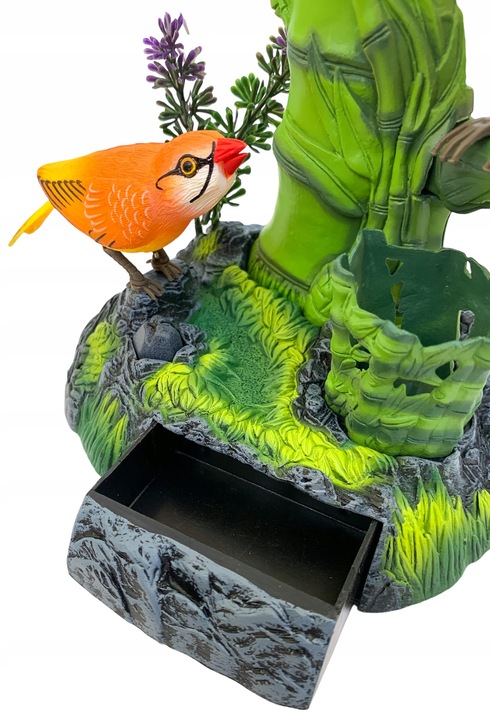 Ruchome ptaszki śpiewające pojemnik na biurko przybory figurka interakrywna