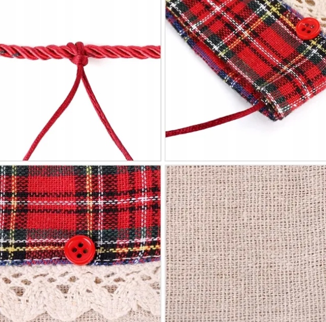 KALENDARZ ADWENTOWY DIY 24 WORECZKI JUTOWE Z KORONKĄ + SZNUREK NUMERY