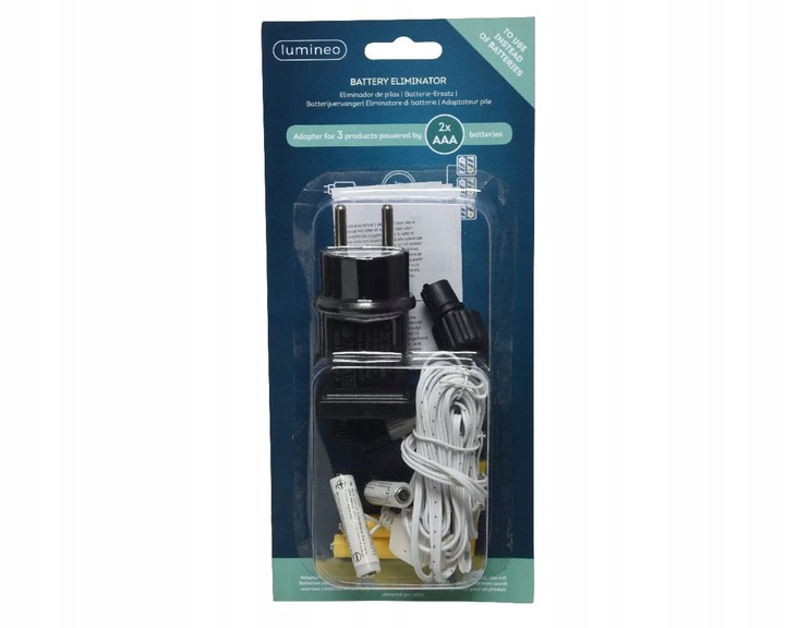 Eliminator baterii 3 x 2AAA zamiast 6 baterii 3V adapter 3m zasilacz