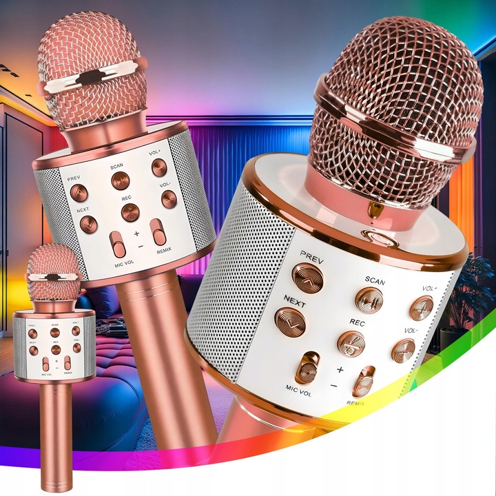 MIKROFON BEZPRZEWODOWY KARAOKE GŁOŚNIK BLUETOOTH PREZENT DLA DZIECI