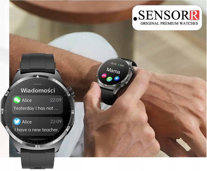 ZEGAREK MĘSKI SMARTWATCH ROZMOWY EKG POMIAR CUKRU CIŚNIENIE TEMPERATURA PL