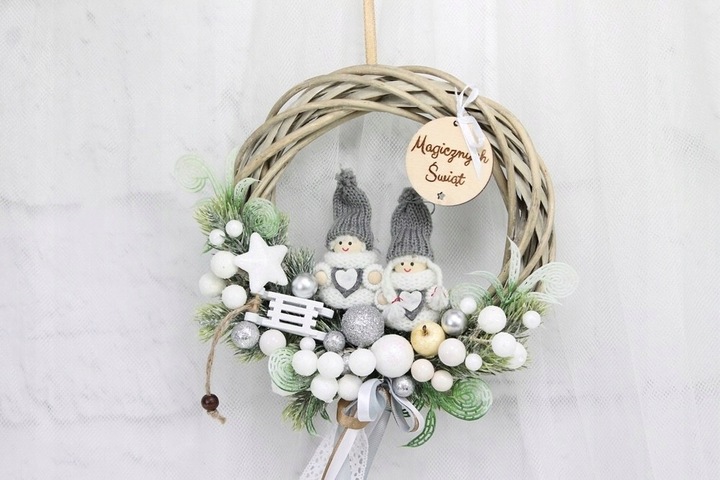 Wianek świąteczny wieniec stroik na drzwi ozdoba