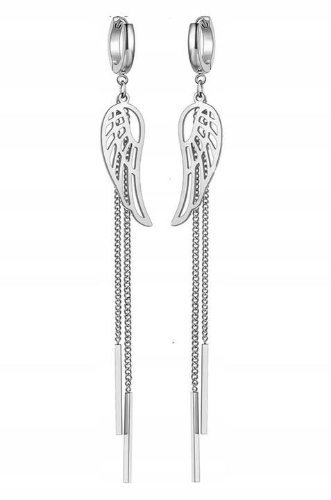 KOLCZYKI DŁUGIE ŁAŃCUSZKI SKRZYDŁA STAL CHIRURGICZNA 316 L KOLOR SREBRNY