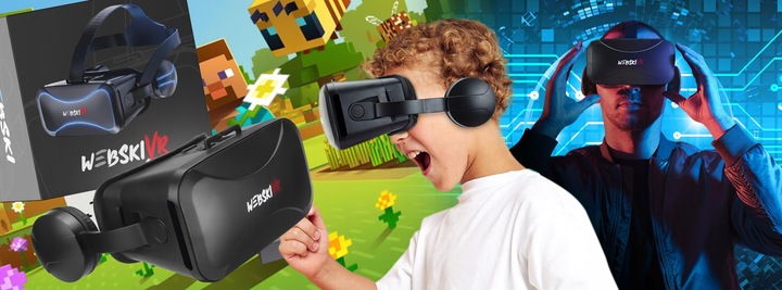 WEBSKI GOGLE OKULARY VR 3D WIRTUALNE DO TELEFONU FILMÓW + SŁUCHAWKI NAUSZNE