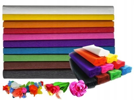 Bibuła marszczona szkolna 25x200 10 kolorów MIX Happy Color do wyprawki