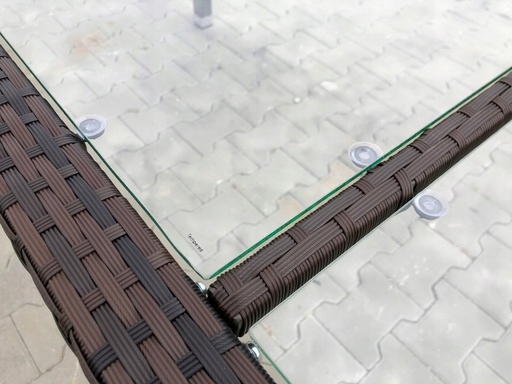 Duży STÓŁ na 8 osób TECHNORATTAN SZKŁO 190cm