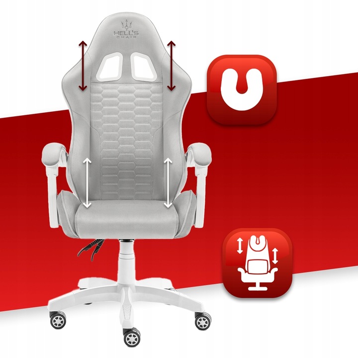 FOTEL GAMINGOWY DLA GRACZA BIUROWY HELL'S