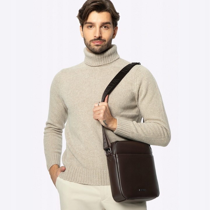 WITTCHEN męska listonoszka z ekoskóry brązowa